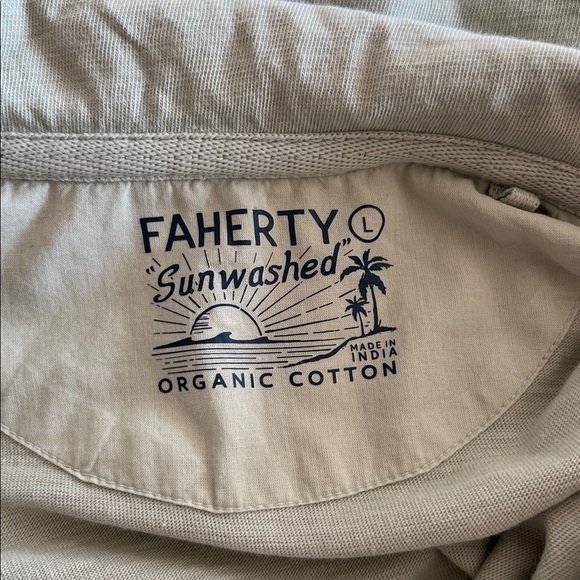 Faherty Women's Sunwashed Polo Mint Green Long Sleeve Organic Cotton Size Large - Picture 11 of 16